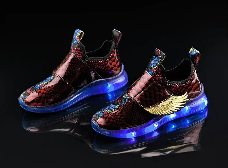 Детские Водонепроницаемые кроссовки крутая прогулочная обувь со светодиодной