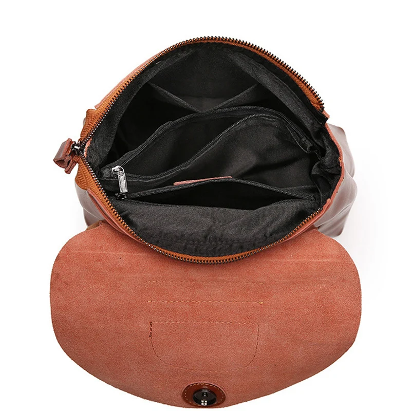 Винтажный вместительный женский рюкзак из натуральной кожи кожаные черные