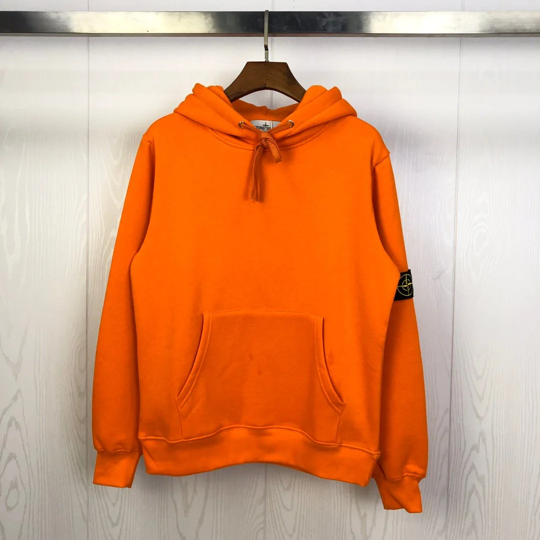 

STONE ISLAND Simple Plain All-match Hoodie Fall/winter Plus Velvet Men and Women Couple Hooded Pullover Sweater Jacket Tide