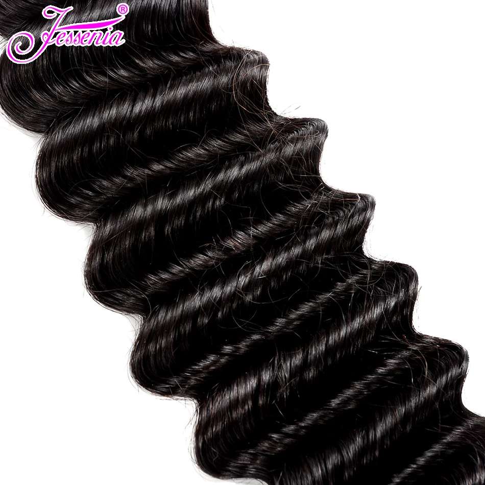 JESSENIA Волосы Бразильские глубокие волнистые волосы на Трессах 100% человеческие