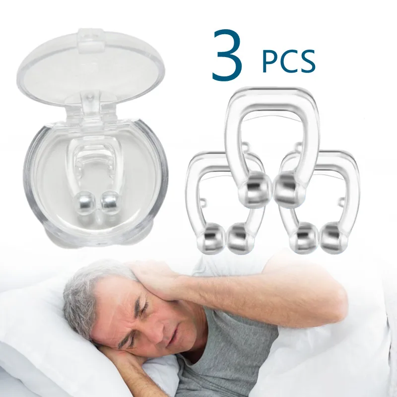 

3PCS Silicone Magnetic Snoring Solution Anti Snore Nose Clip Nose Vents Nasal Dilators For Better Sleep Sleeping Aid Tool