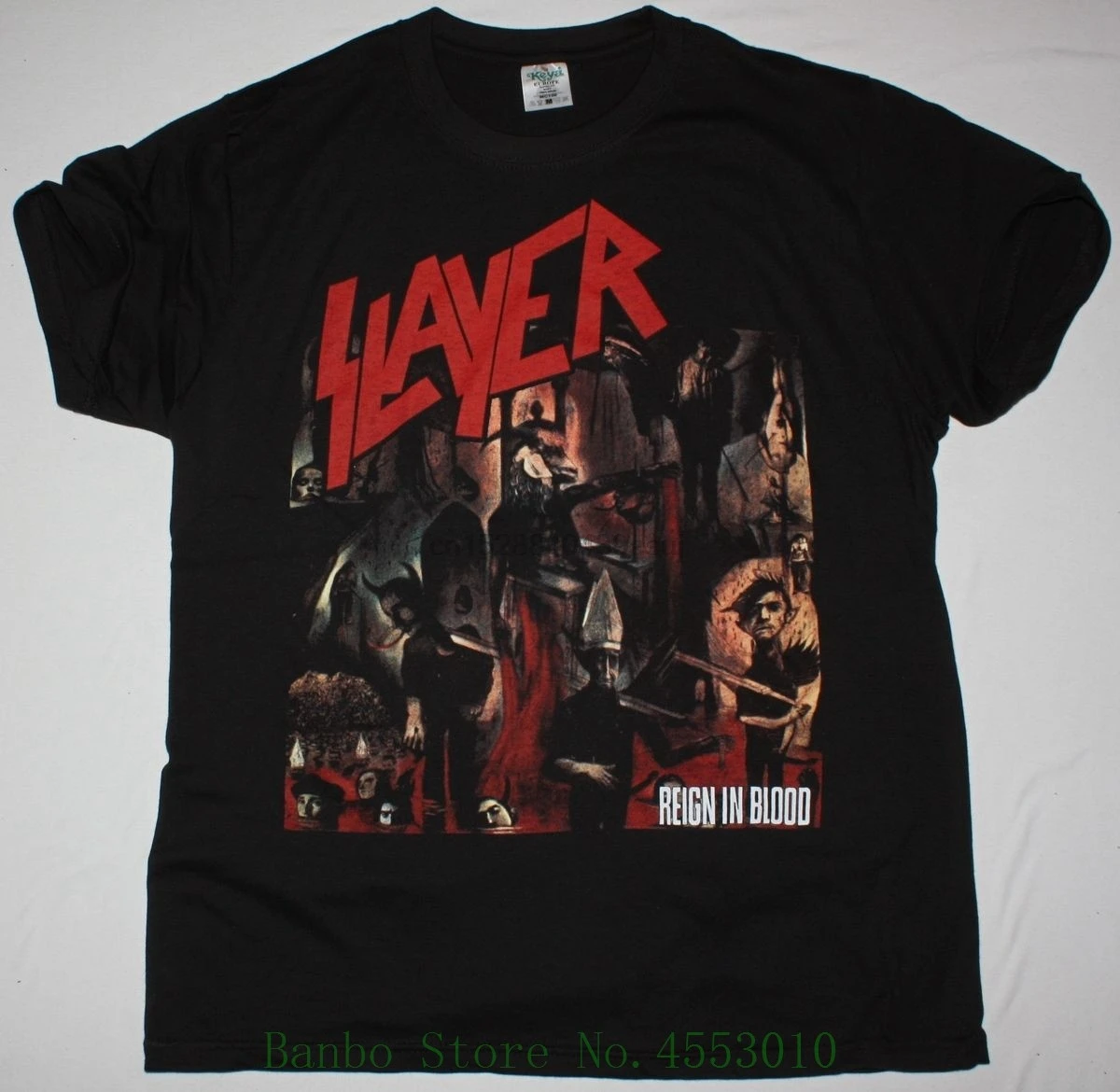 Футболка Reign In Blood black Tom Araya Kerry King Jeff Hanneman Lombardo хлопковые рубашки дешево