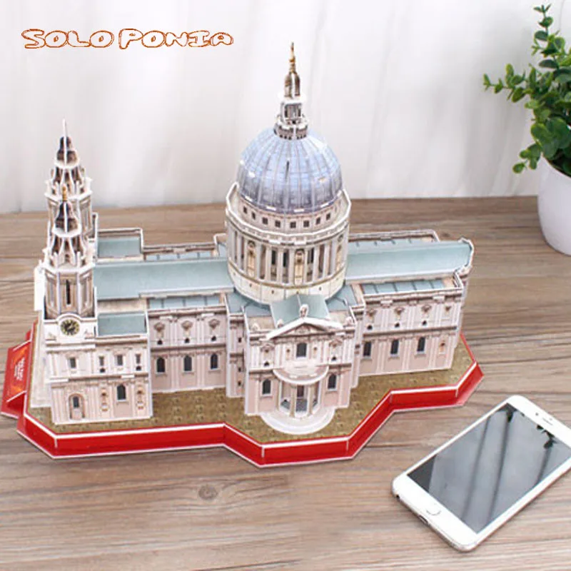 

40.5 cm 3D Card Board Jigsaw Famous World Building ST. Paul's Cathedral Puzzle Construction Brick Model Paper Building