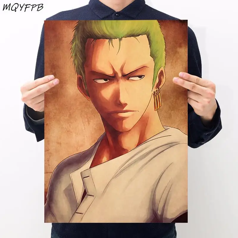 

Anime One Piece Roronoa Zoro Paper Posters Wall Stickers Decorative Paintings Household Goods