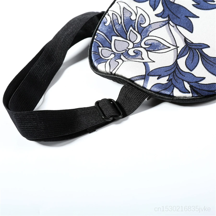 Супергладкая маска для глаз из шелка тутового шелкопряда сине-белая китайская