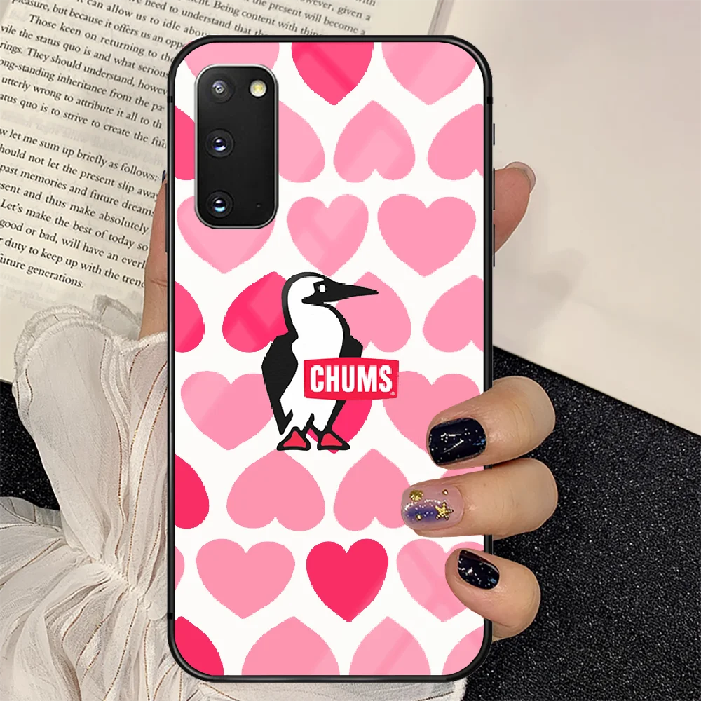 

Fashion CHUMS Brand Phone Tempered Glass Case Cover for Samsung Galaxy A M 12 20 21 30 31 40 50 51 52 70 71 72 E S Cell Black