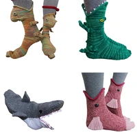 christmas socks shark fish chameleon crocodile knitted socks cute novelty unisex winter warm floor sock knit crocodile xmas gift