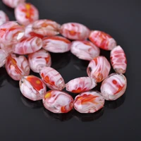 10pcs 16x12mm flat oval shape faceted lampwork glass loose crafts beads wholesale lot for diy jewelry making findings