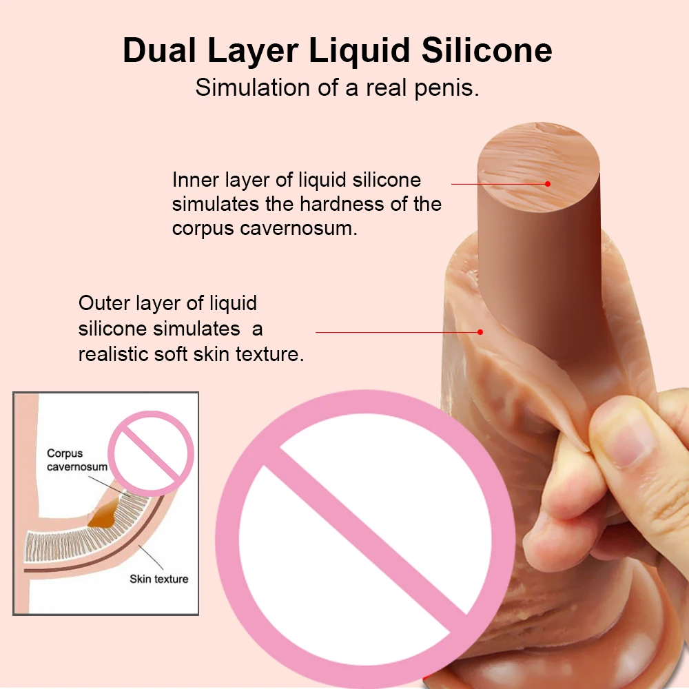 Реалистичный большой фаллоимитатор с шипами гибкий пенис член присоской