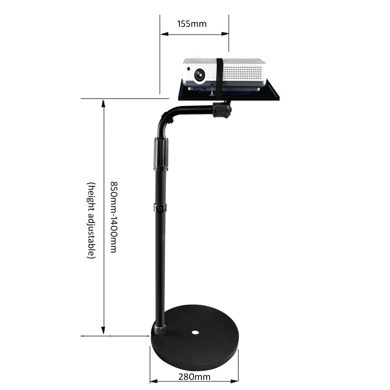 Universal para Projetor Ajustável com Bandeja Suporte para Laptop com 5kg Monopé Altura 850-1400mm 34x24cm