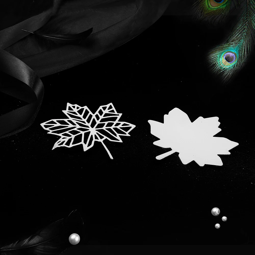 Металлические штампы кленового листа 2 шт./лот декоративные для тиснения