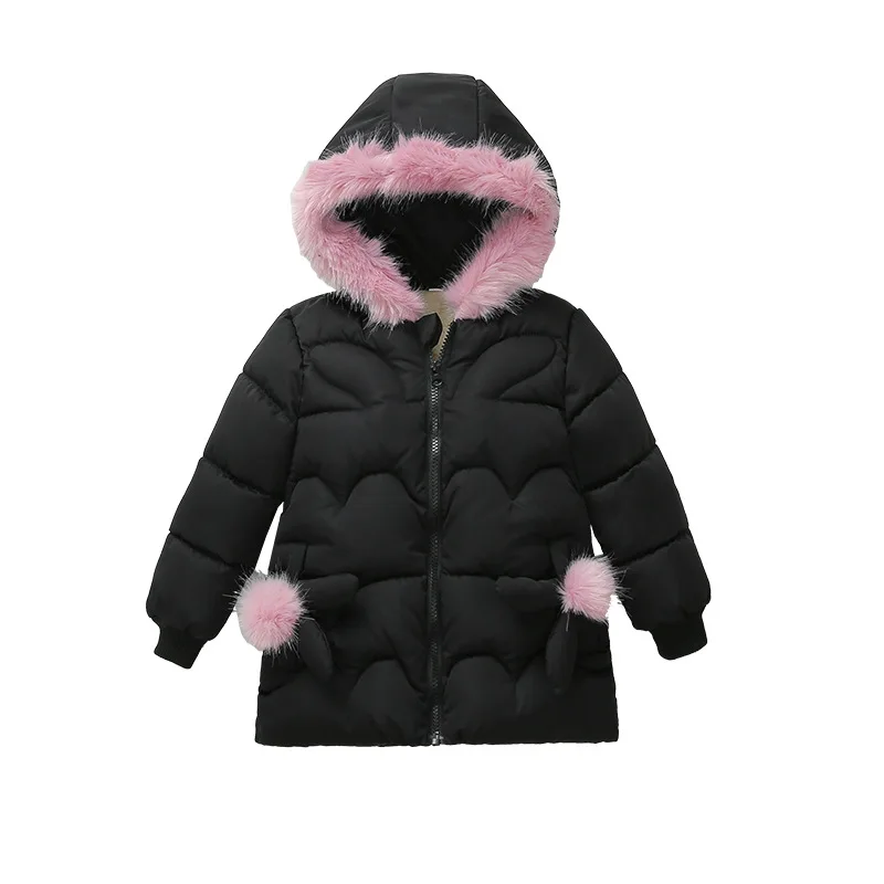 

2020 Kids Winter Jacket New Girls Coat Infant Baby Girl Thick Hooded Outerwear Coat Children's Cotton-padded Clothing 3-5 Years