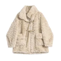 Women Lamb Plush Jackets Overcoat Winter Thick Warm Baggy Korean Fashion Ladies Tops Imitation Rabbit Hair Plush Short Outwear
