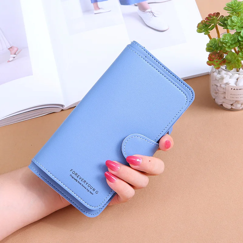 

Wallet For Women High Capacity Hasp Casual Card Purse Long Pu Fashion Standard 6 Color Money Clip With Interior Zipper Pocket