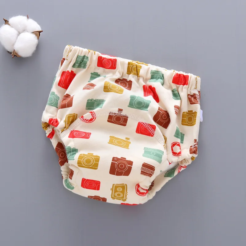 

2021 Baby Infant Toddler Waterproof Training Pants Cotton Changing Nappy Cloth Diaper Panties Reusable Washable 6 Layers Crotch