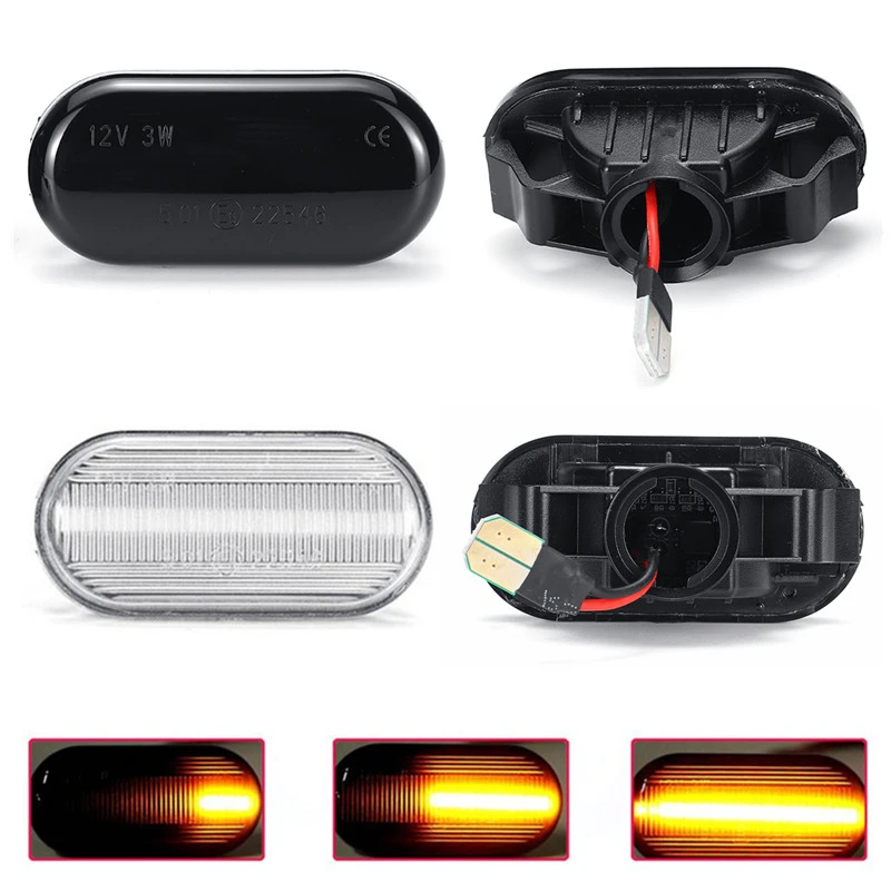 

2x Dynamic LED Side Marker Light 12V Flowing Turn Signal Light Side Repeater Panel Lamp For Nissan Qashqai J10 Micra C Tiida C11