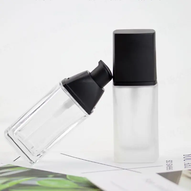 

30ml Frosted Glass Refillable Empty Bottle for Lotion Liquid Body Cream Cosmetic Foundation Container Vials with Press Pump