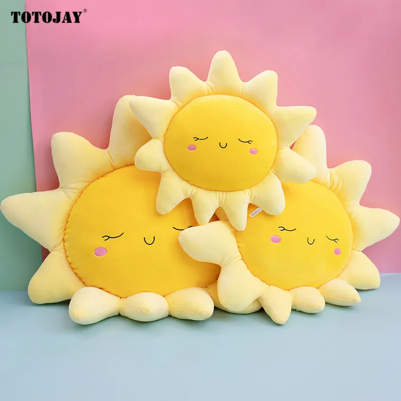 Lovely Soft Baby Plush Pillow Sleeping Sun Cloud Shaped Cartoon Bed Car Decor Nursing Yellow Pink Blue Sofa Cushion Girls Gift