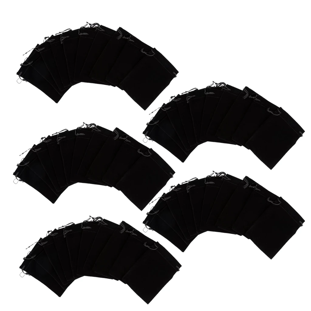 

50 шт. черный мягкий бархат шнурок кошелек; Подарочная сумочка для свадебных сувениров Ювелирные Безделушки чехол