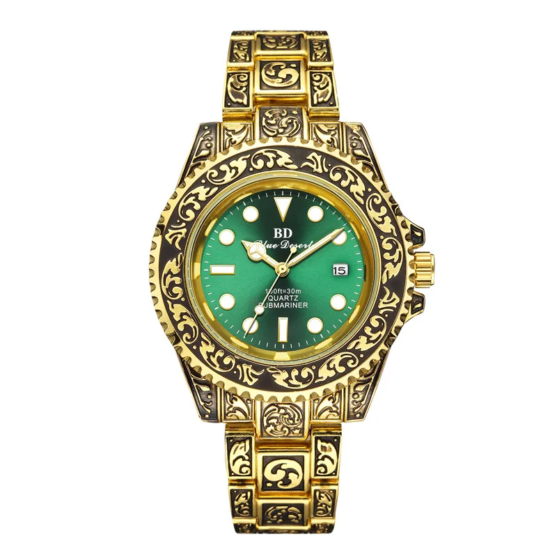 

branded vintage watch quartz movement luminous index