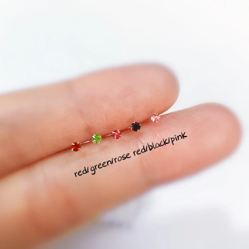 Женские маленькие серьги-гвоздики из серебра 925 пробы 2 мм