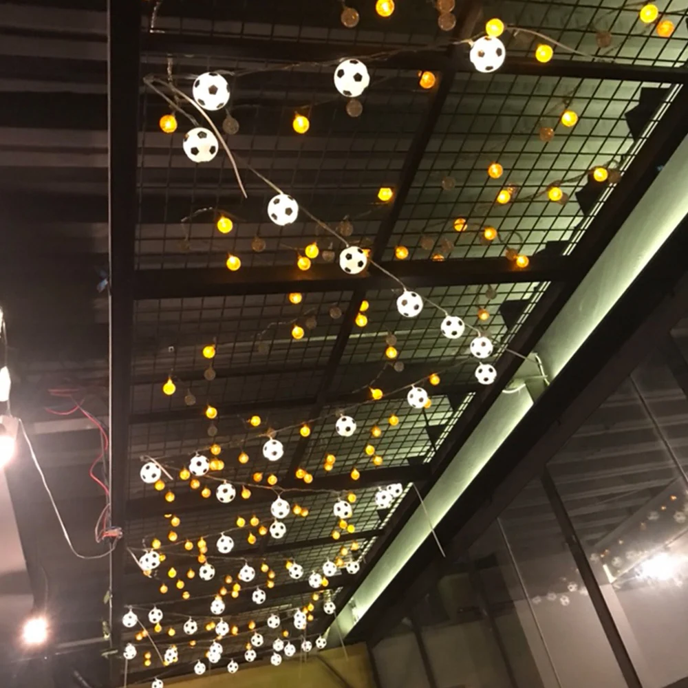 

LED Soccer String Lights Battery USB Powered 10/20/40leds Football Light for Christmas Festival Home Party Room Wall DIY Decor