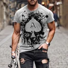 Повседневная рубашка с 3D креативным персонажем, футболка большого размера с коротким рукавом, летняя уличная мода, граффити, мужские пики, пара, 2021