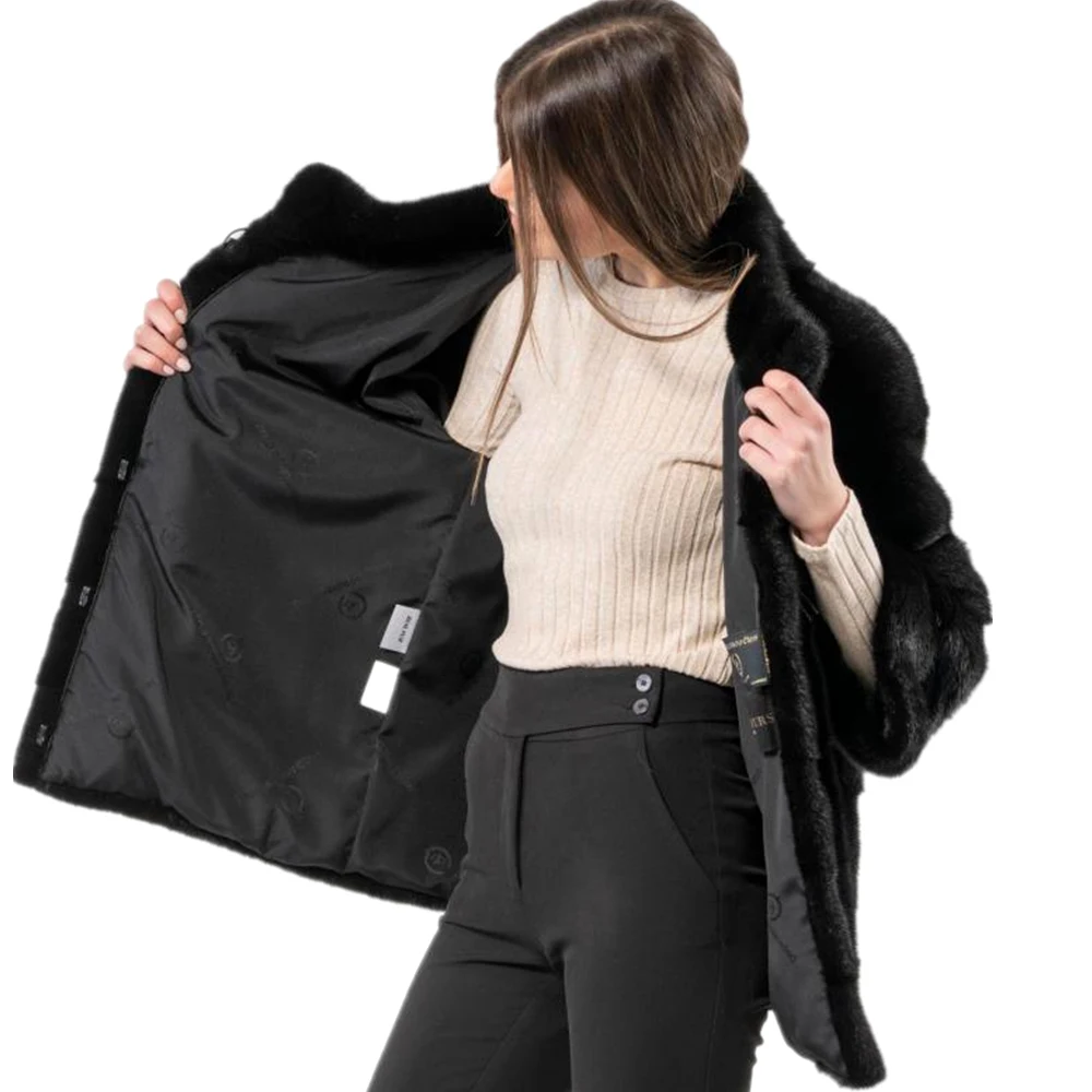 TOPFUR Winter Coat Women Real Fur Coats Plus Size Natural Mink Fur Genuine Leather Jackets Outwear Basic jackets Spring Clothing