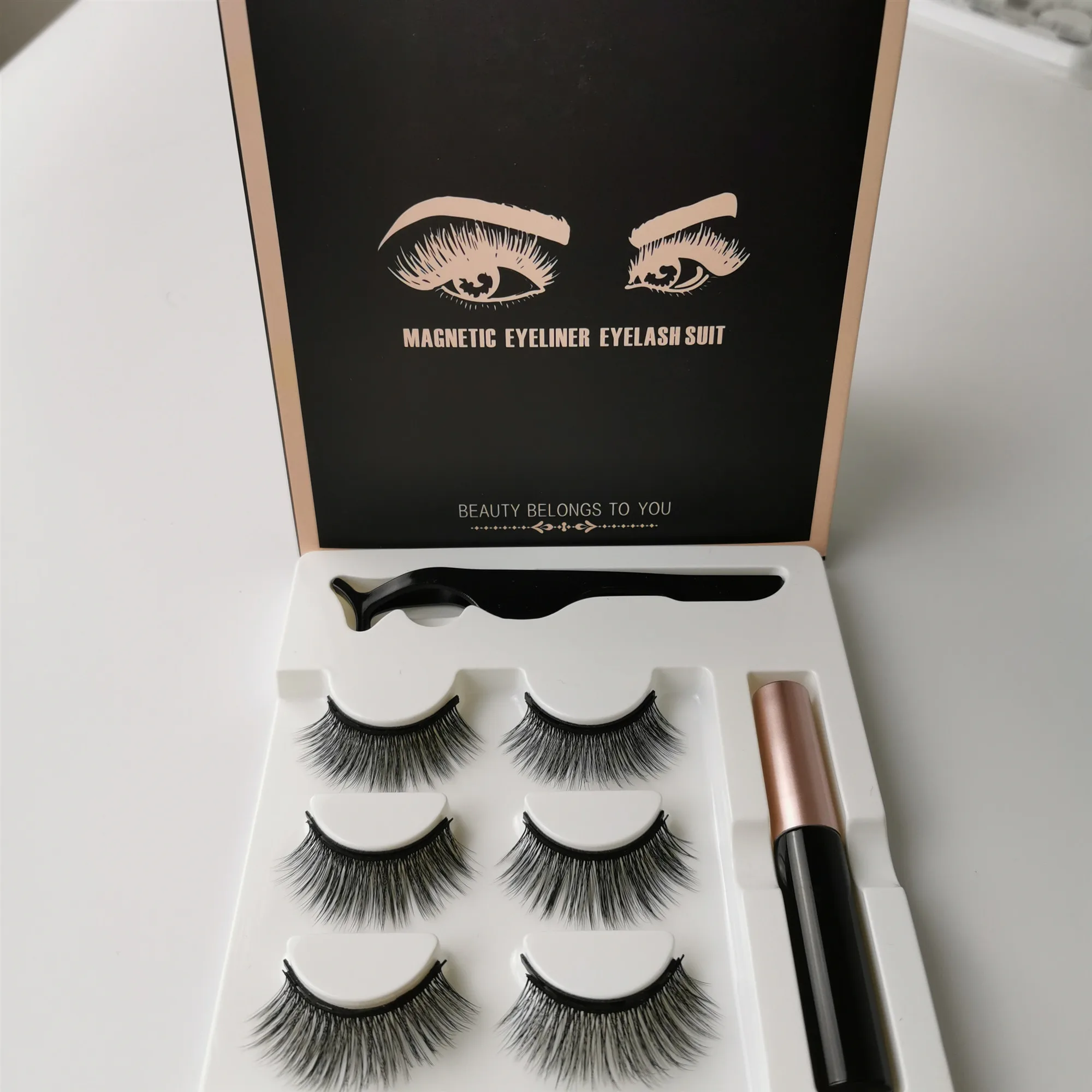 Магнитные подводки для глаз набор натуральные длинные 3D Искусственные магнитные