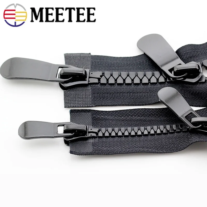 

Meetee 8#15# Resin Zippers Open End 20-150cm Zip Down Jacket Coat Double Sliders for Sewing Garment Repair Tailor Accessory