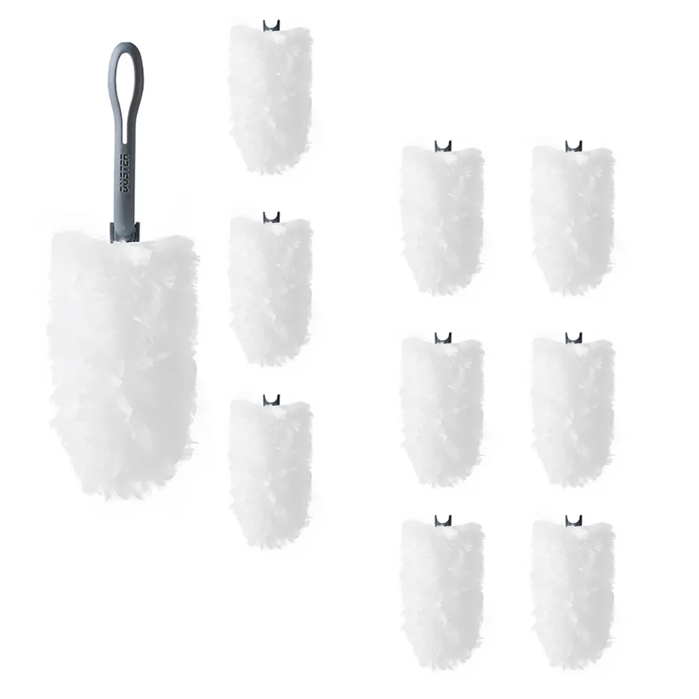 

Home Car Fluffy Hand Duster Dusting Cleaning Brush With 10Pcs Replacement Head