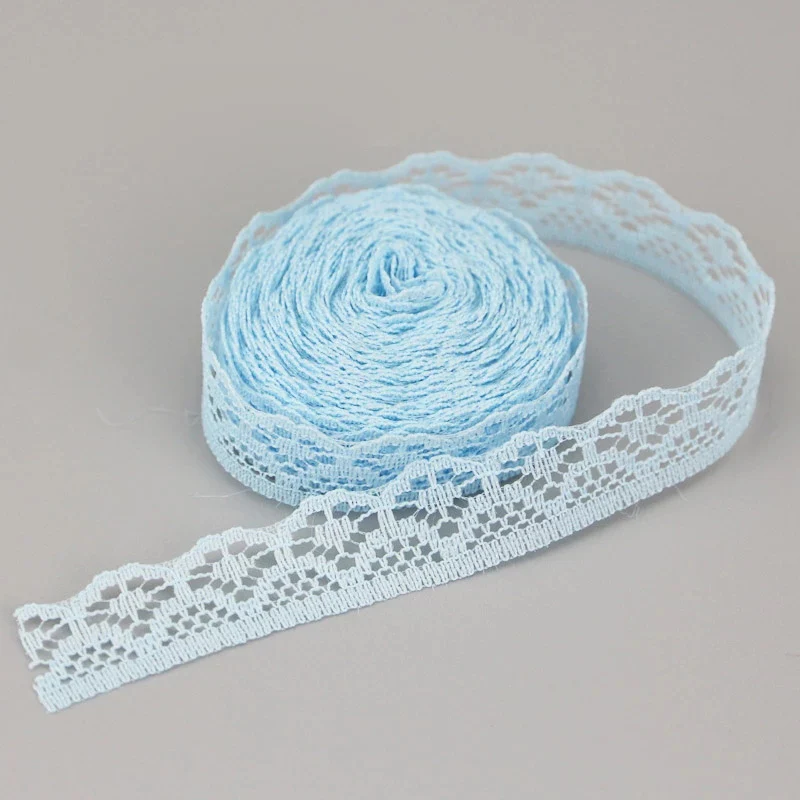 (10 ярдов/рулон) Небесно голубая кружевная тканевая лента украшение упаковочный