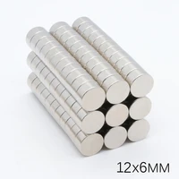 100pcs 12x6 mm n35 super strong permanent magnets rare earth neodymium magnet 126mm small round magnetic magnets