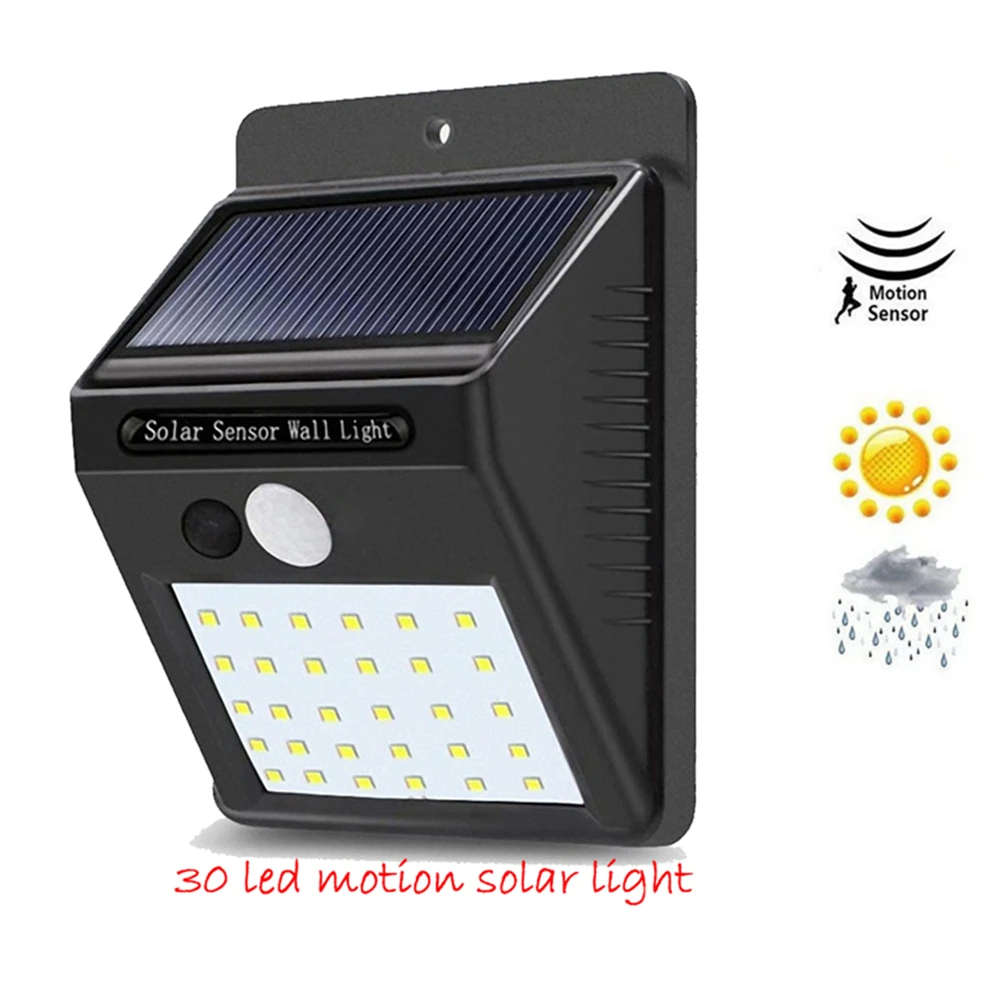 1-4pcs Solar Light PIR Motion Sensor 30 LED Outdoor Waterproof Energy Saving Street Yard Path Power Garden Lamp Sunlight e | Лампы и