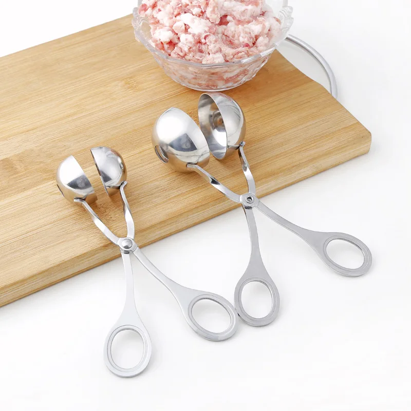 

Steel Kitchen Ball Maker Stainless Meatball Production Mold Convenient Fried Meatballs Making Spoon Kitchen Meat Tools