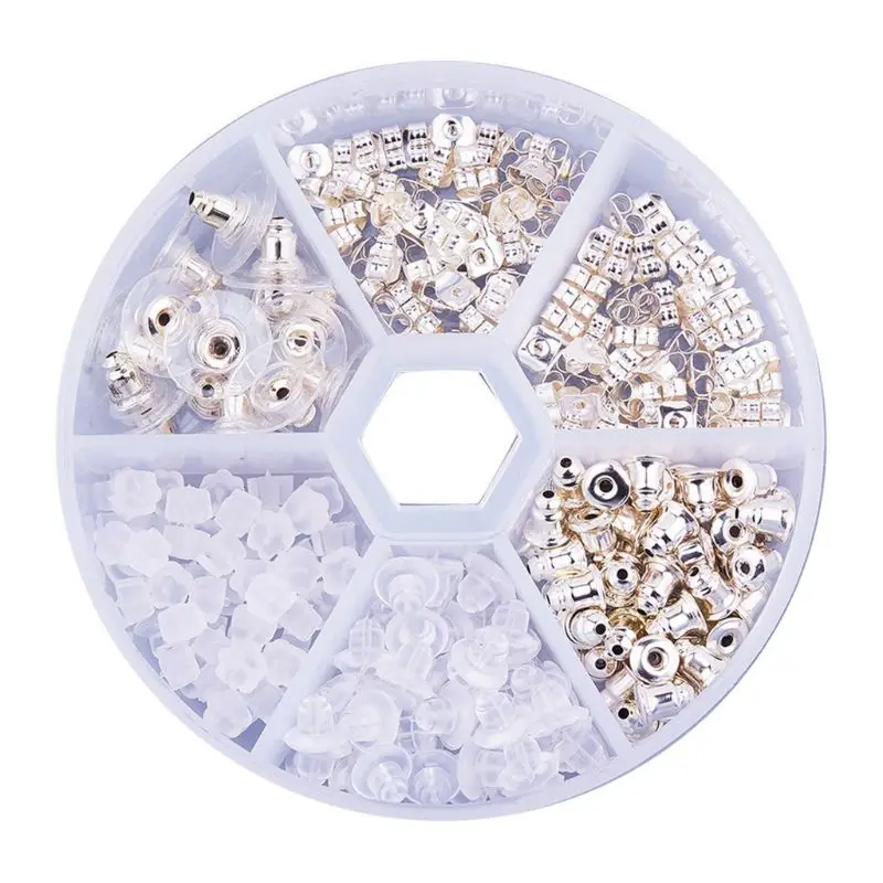 260 шт. Пластик коробка серьги Безопасность задние стопоры гвоздики Вилки столб