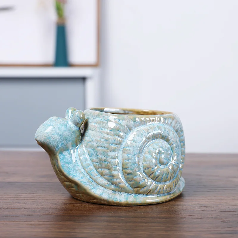 

Succulent flower pot ceramic stoneware breathable creative kiln change flower pot pastoral succulent retro plant succulent pot