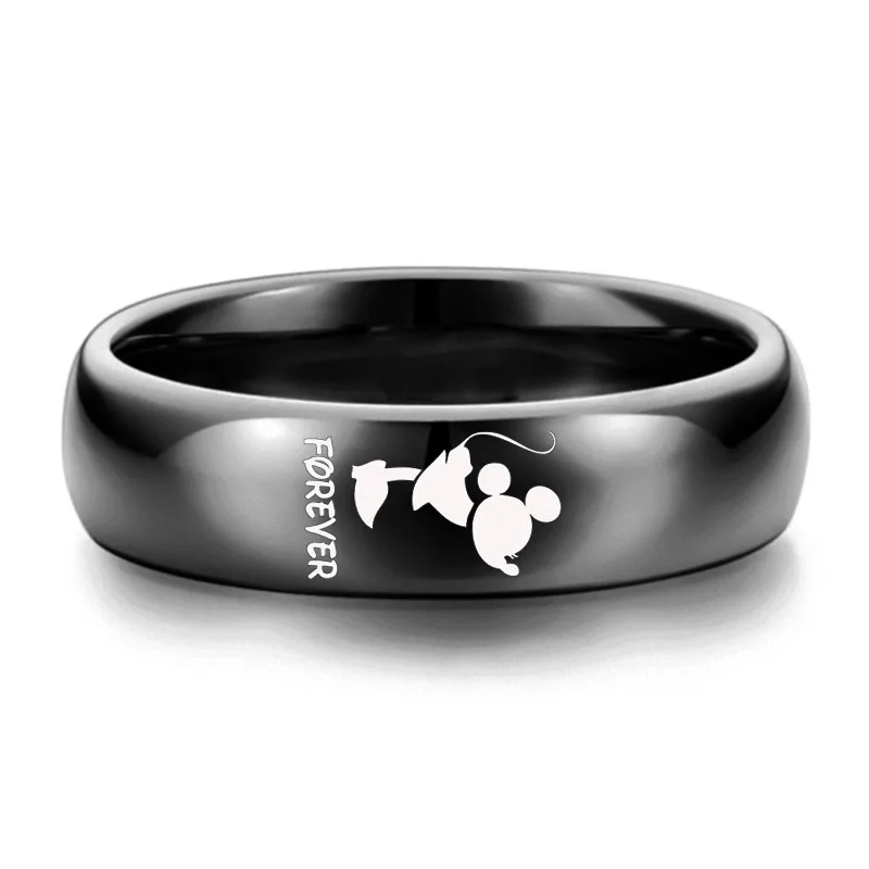 Кольцо для пары MRS forever together, Трендовое простое титановое металлическое ювелирное изделие, милый символ Микки и Минни, модный подарок
