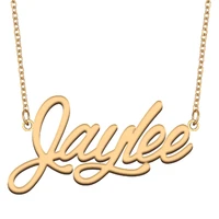 jaylee name necklace for women stainless steel jewelry 18k gold plated nameplate pendant femme mother girlfriend gift