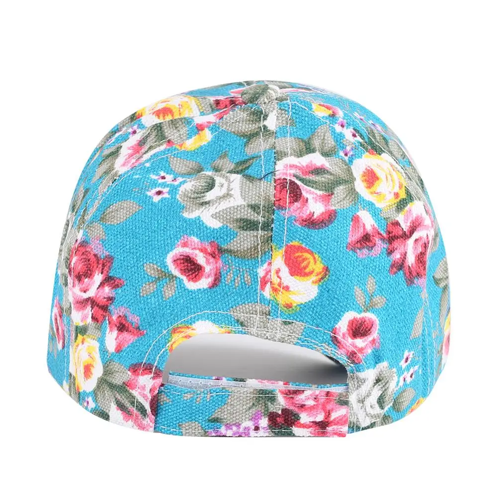 Бейсболка женская с цветочным принтом короткая хлопковая кепка регулируемым