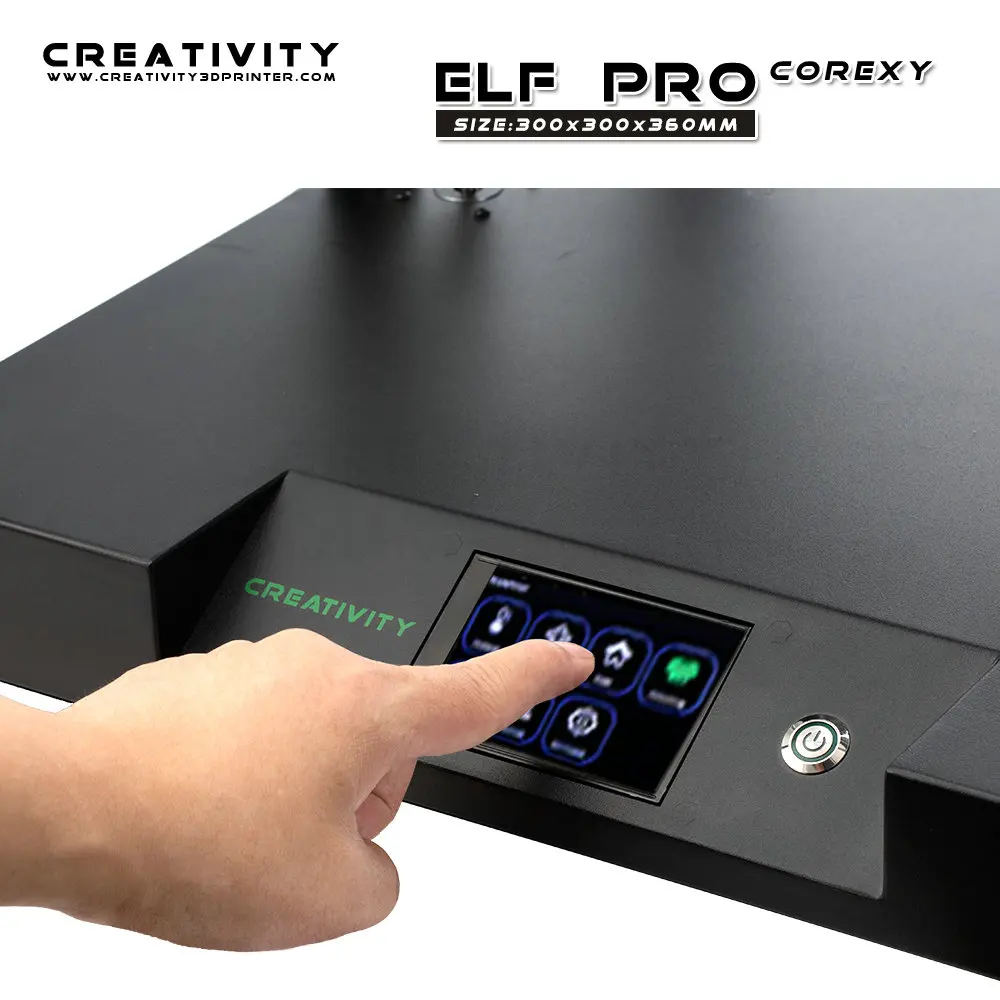 Creativity Corexy structure ELFPRO FDM 3d printer ELFPRO BMG direct extrusion 0.4mm nozzle PLA filament support BLTOUCH Leveling