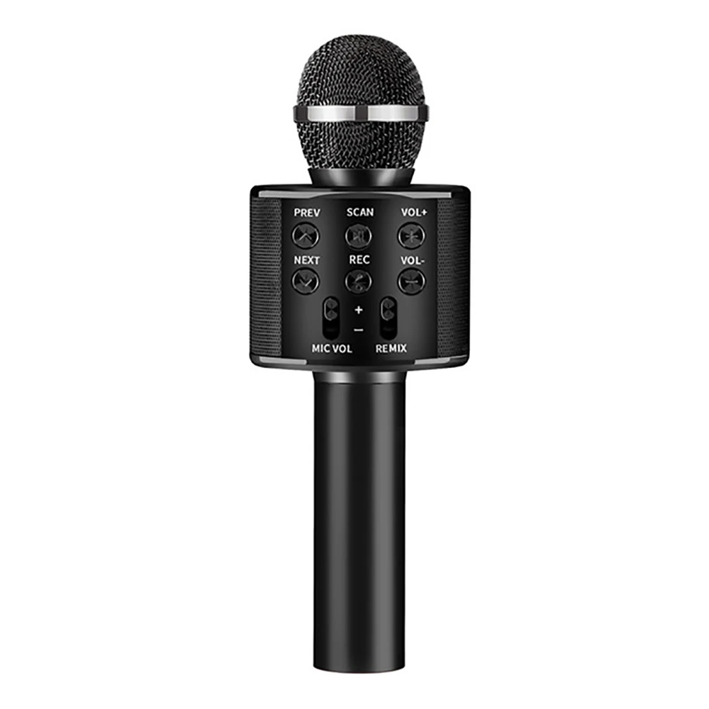 Black K-Song Bluetooth беспроводной микрофон динамик профессиональный ручной караоке микрофон музыкальный плеер для вокала, с рекордером KTV Mic - Цвет: Black