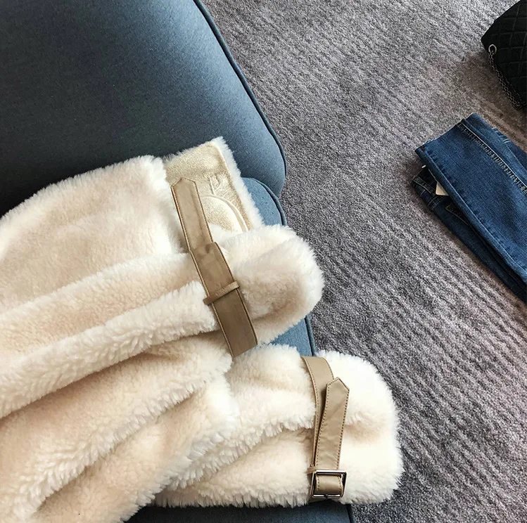 

Teddy Fluffy Women Luxury Lamb Jacket Autumn Zipper Thick Warm Winter Casual Plus Size Sheep Fur Coat Female Overcoat