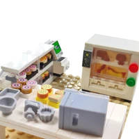 city house furniture moc building blocks parts compatible technical bricks bed food children montessori toys for boys brinquedos