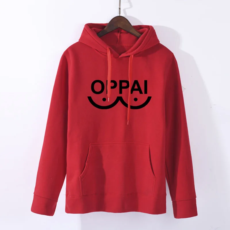 red Аниме One Punch man Saitama Толстовка Oppai толстовка с капюшоном Толстовка Косплей Костюм Новинка - Цвет: red
