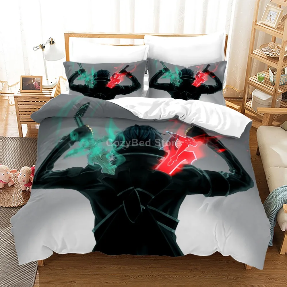 Комплект постельного белья Sword Art Online набор с 3d пододеяльником одеяло постельное