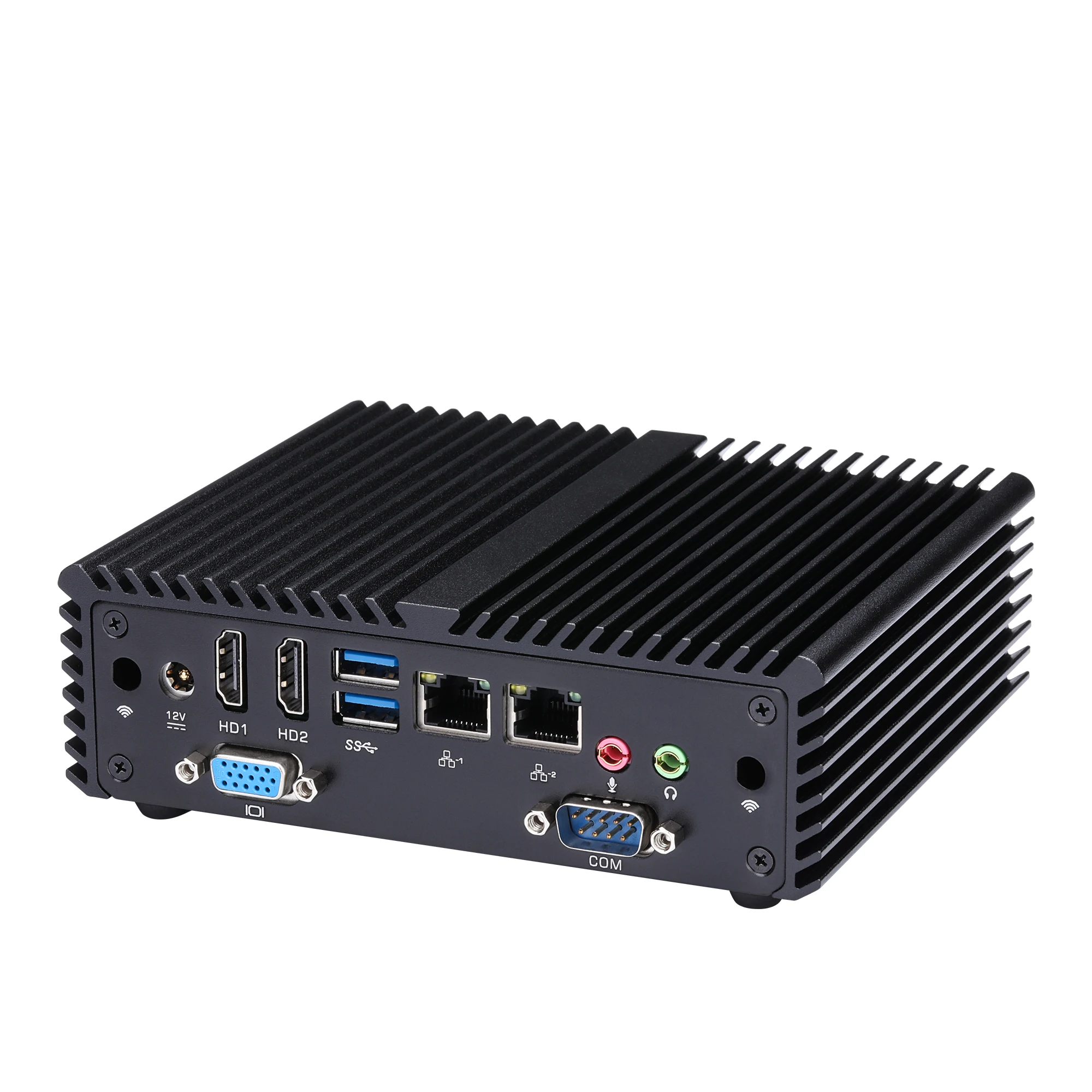 Günstig Qotom Mini PC Barebone J3160 J3710 Micro Computer Linux Ubuntu PC AES-NI Quad Core Fanless Industrie Mini Computer Q150P