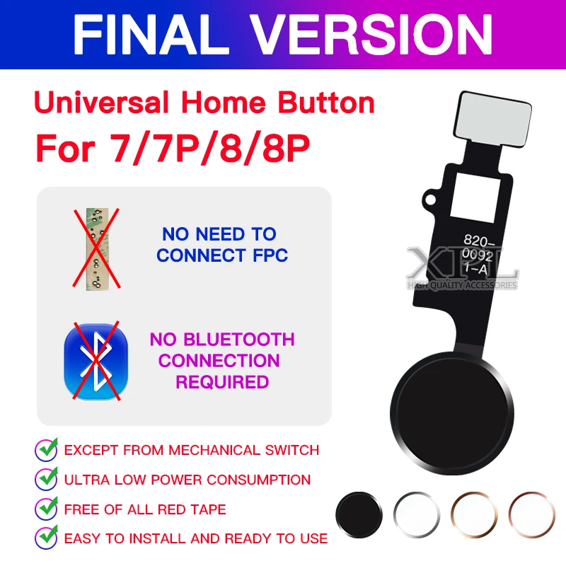 Универсальная Кнопка возврата домой для iphone 7 7P 8 P с кнопкой назад кнопка JC YF