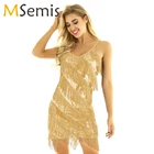 Женские золотые сексуальные платье с кисточками для латинских танцев бахрома блестки сальса бальные танго ча-ча Румба Самба танец платья латинские танцевальная одежда