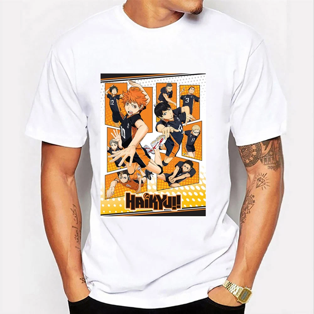 

Anime Haikyuu T Shirt Fukuronaki High School Harajuku T Shirts Summer Tshirts Men Oversized Short Sleeve Tee Round Neck Tops